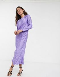 ASOS WHITE jacquard satin long sleeve maxi dress   ASOS at Asos